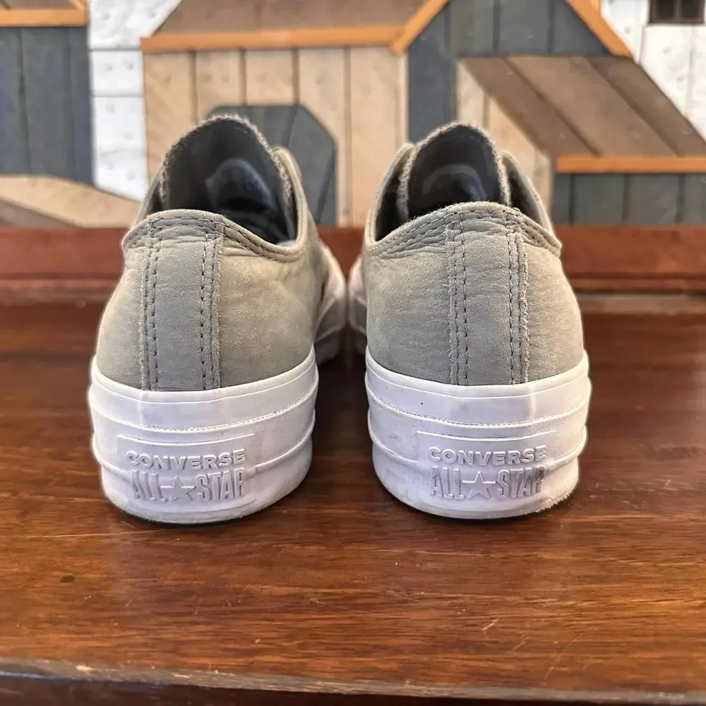 Converse Chuck Taylor All Star Lift Low 'Dark Stucco' Nubuck Leather Sneaker 7.5